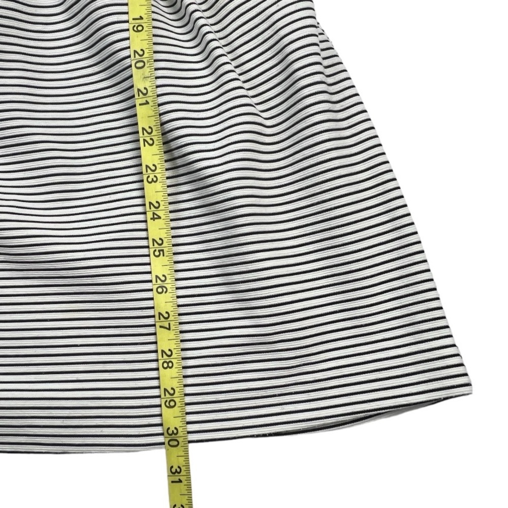 Anthropology White Black Strip Postage Stamp 9-H15 STCL A-Line Scoop Dress Sz:M - Picture 10 of 12